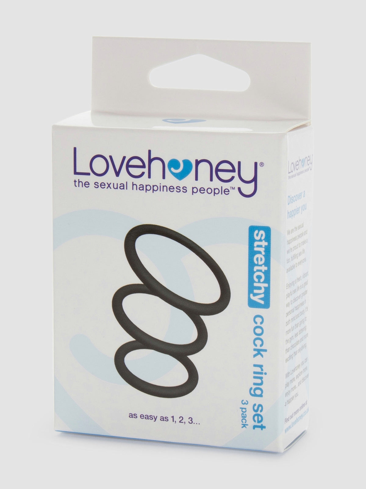 Lovehoney Get Hard Stretchy Silicone Cock Ring Set (3 Count), Black