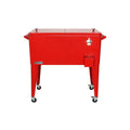 80 Qt. Red Rolling Patio Cooler