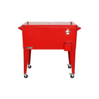 80 Qt. Red Rolling Patio Cooler