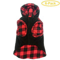 Fashion Pet Outdoor Dog Toggle Plaid Trim Dog Coat - Black Medium (14"-19" Neck to Tail) - Pack of 6