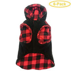 Fashion Pet Outdoor Dog Toggle Plaid Trim Dog Coat - Black Medium (14"-19" Neck to Tail) - Pack of 6