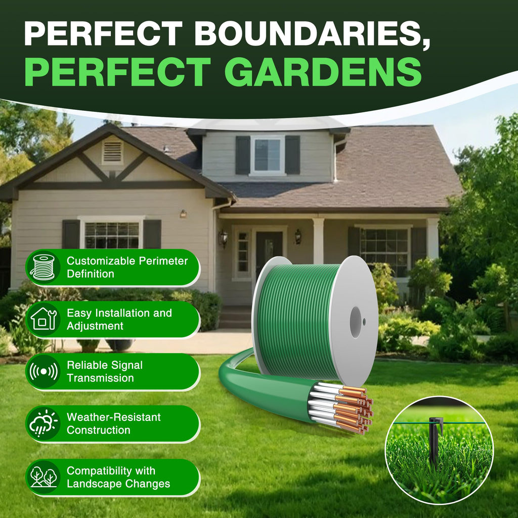 150m/492ft Boundary Cable for Robot Lawnmower, Garden Wire Accessory Set, with 50 Pegs, 10 Cable Connectors, 20 Sets of Connection Terminal, Universal Boundary Wire, Compatible with /Worx