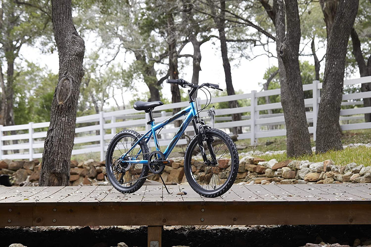 Huffy Kids Hardtail Mountain Bike for Boys, Stone Mountain 20 In. 6-Speed, Metallic Cyan (73808)