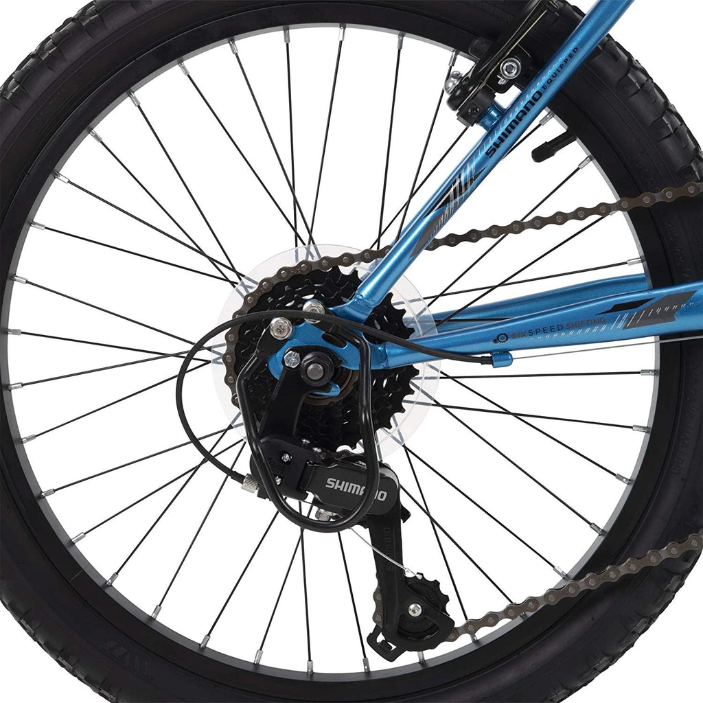 Huffy Kids Hardtail Mountain Bike for Boys, Stone Mountain 20 In. 6-Speed, Metallic Cyan (73808)