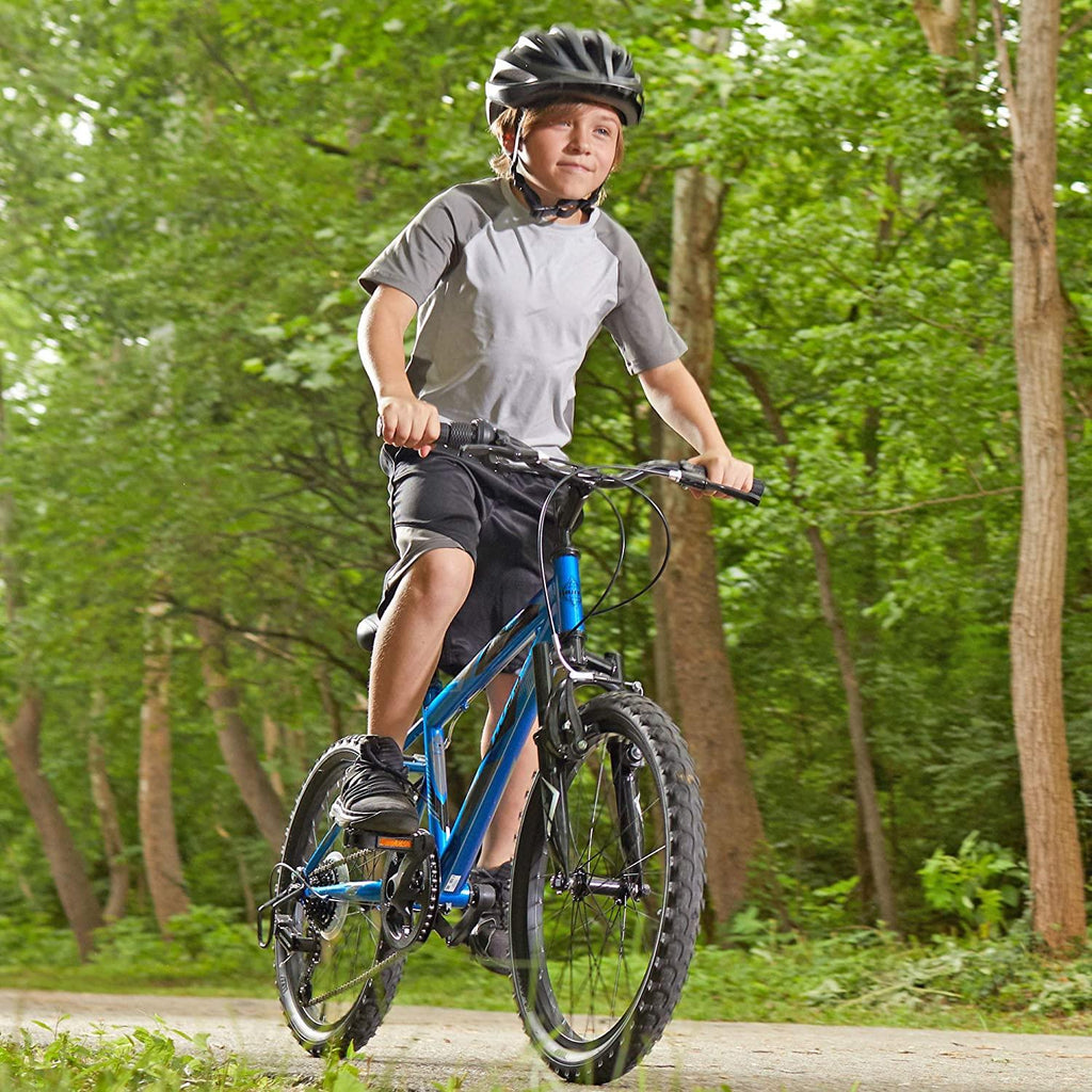Huffy Kids Hardtail Mountain Bike for Boys, Stone Mountain 20 In. 6-Speed, Metallic Cyan (73808)