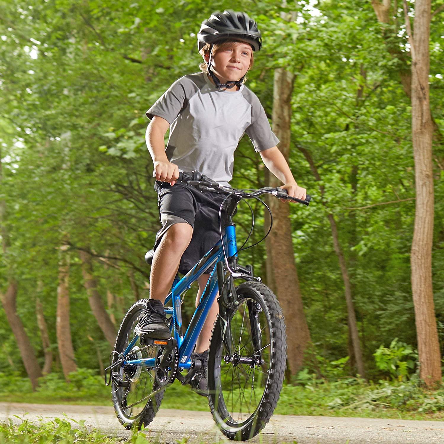 Huffy Kids Hardtail Mountain Bike for Boys, Stone Mountain 20 In. 6-Speed, Metallic Cyan (73808)