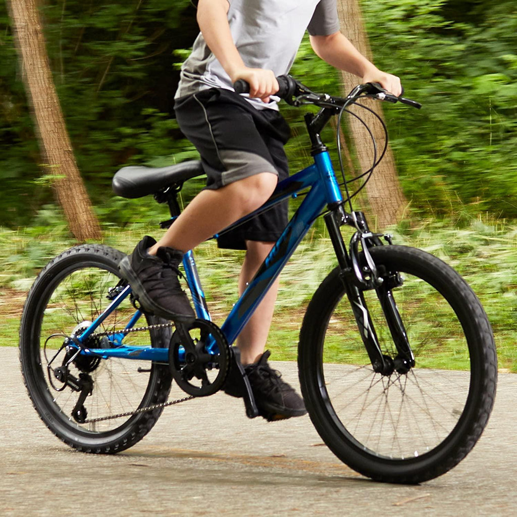 Huffy Kids Hardtail Mountain Bike for Boys, Stone Mountain 20 In. 6-Speed, Metallic Cyan (73808)