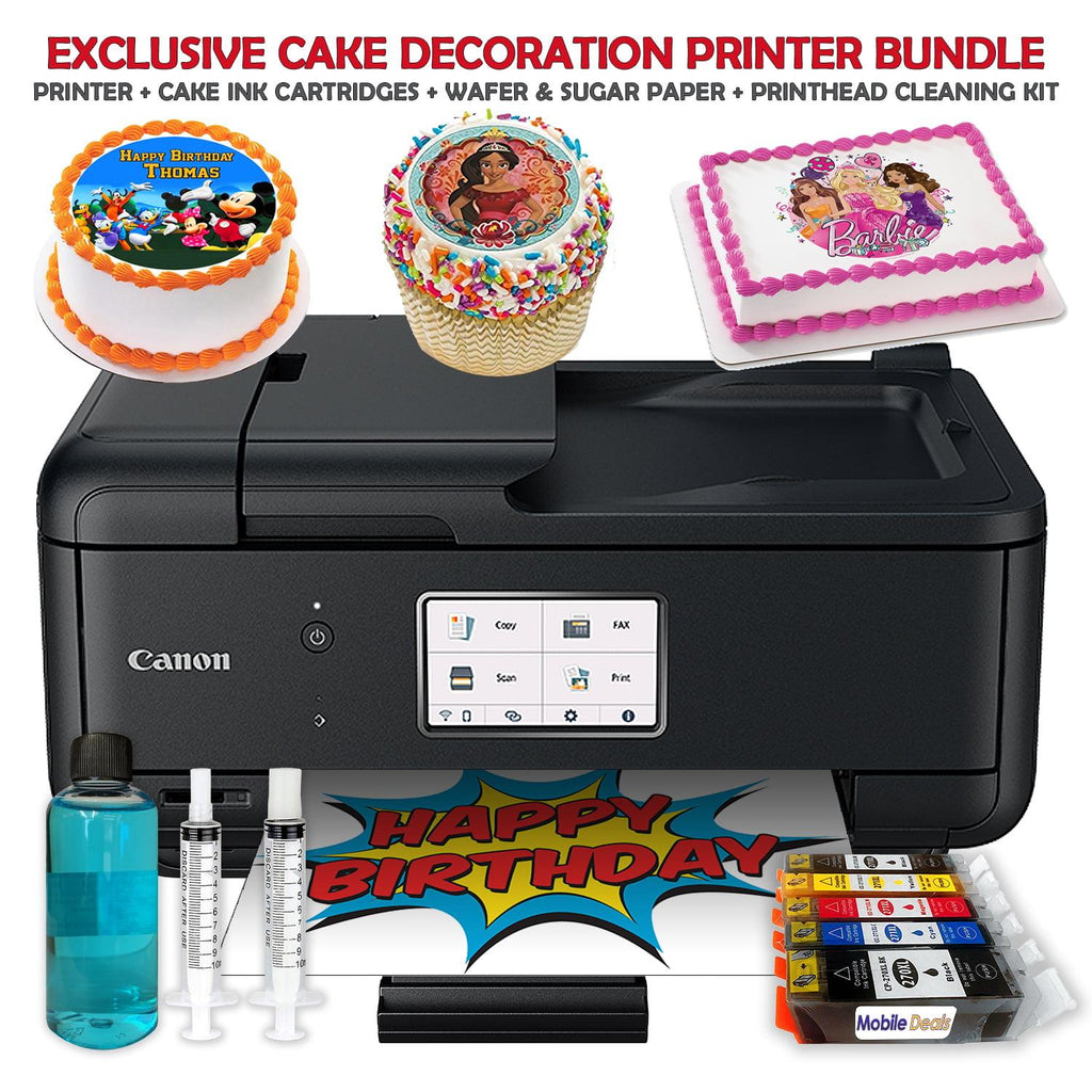 Canon PIXMA Cake Image Printer, Edible Ink Cartridges, Wafer &amp; Sugar Sheets Bundle