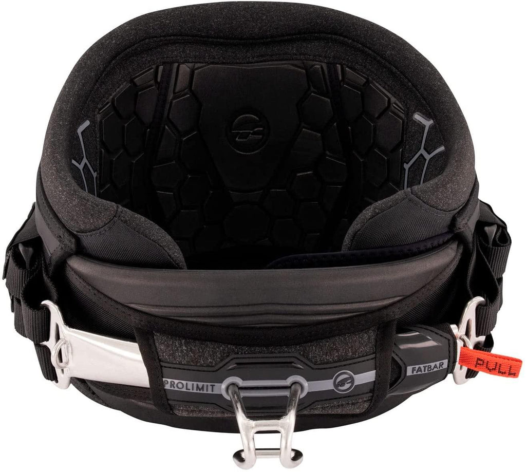 Prolimit Vex Kiteboarding Kitesurfing Surfing Kite Waist Harness - Hex Black - Pre-Curved and 3D Shaped