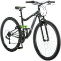Mongoose 27.5" R4054WMC Led2.1 Men's Bike for a Path, Trail &amp; Mountains,Black, Aluminum Full Suspension Frame, Twist Shifters Through 21 Speeds