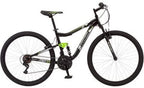 Mongoose 27.5" R4054WMC Led2.1 Men's Bike for a Path, Trail &amp; Mountains,Black, Aluminum Full Suspension Frame, Twist Shifters Through 21 Speeds