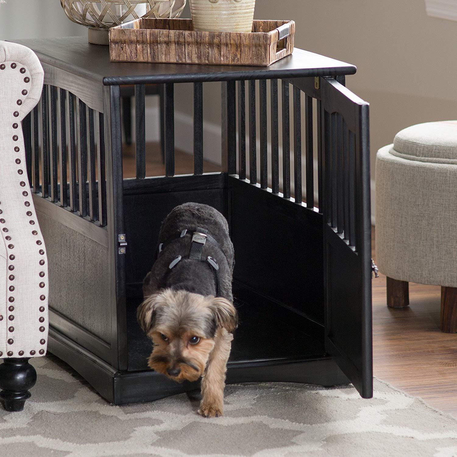 Newport Pet Crate End Table (24" H, Espresso)