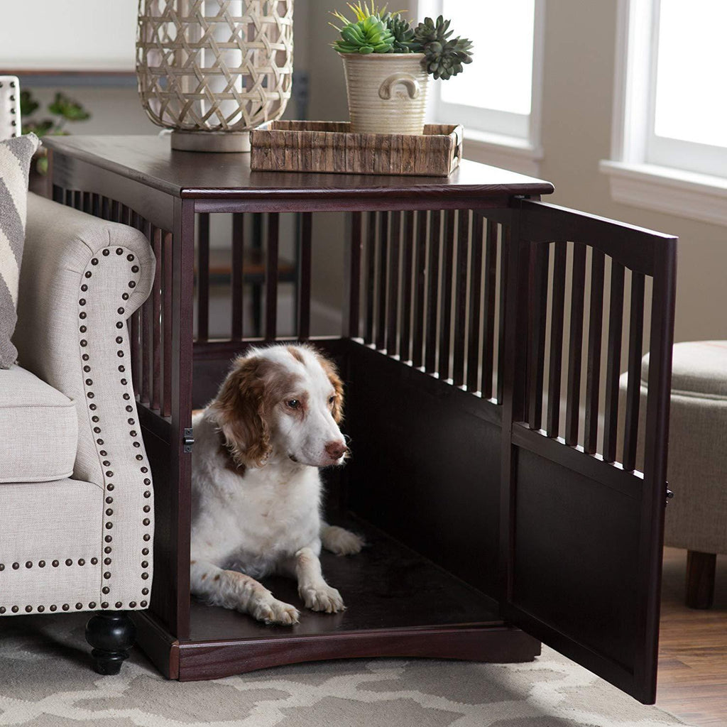 Newport Pet Crate End Table (24" H, Espresso)