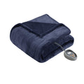 Heated Microlight to Berber Elect Electric Blanket with 20 Heat Level Setting Controller, Full: 80x84, Indigo