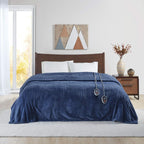 Heated Microlight to Berber Elect Electric Blanket with 20 Heat Level Setting Controller, Full: 80x84, Indigo