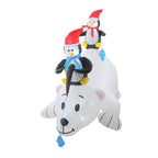6' White and Black Inflatable Polar Bear and Penguins Lighted Outdoor Christmas Decor