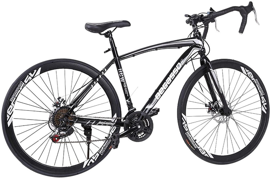 Aluminum Frame Road Bike, Full Suspension, 700C Road Bike Bicycles with 21 Speed Disc Brake Road Bike Lightweight Affordable Entry Level 21 Speed Road Bike