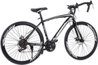 Aluminum Frame Road Bike, Full Suspension, 700C Road Bike Bicycles with 21 Speed Disc Brake Road Bike Lightweight Affordable Entry Level 21 Speed Road Bike