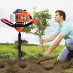 datingday 72cc 2-stroke auger post hole digger 4hp gas powered earth auger digging engine with 3 bits （4" 8" 12"）3 extension rods