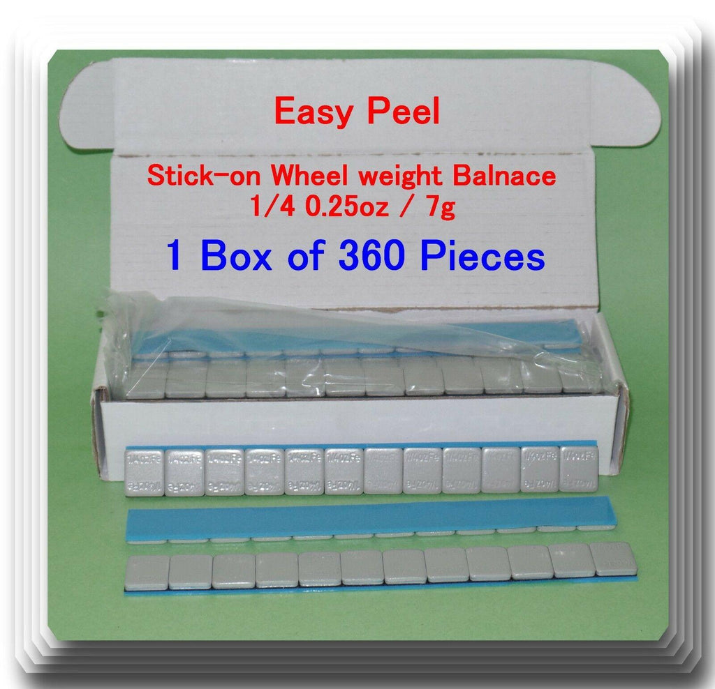 360 Pcs (1 Box of 360)  Easy Peel Stick on Wheel Weight  1/4 0.25oz 7g