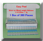 360 Pcs (1 Box of 360)  Easy Peel Stick on Wheel Weight  1/4 0.25oz 7g
