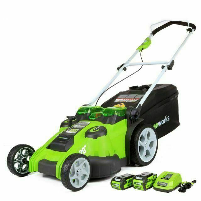 Greenworks 40V 20 inch Cordless Twin Force Lawn Mower, 4Ah & 2Ah Batteries