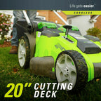 Greenworks 40V 20 inch Cordless Twin Force Lawn Mower, 4Ah & 2Ah Batteries