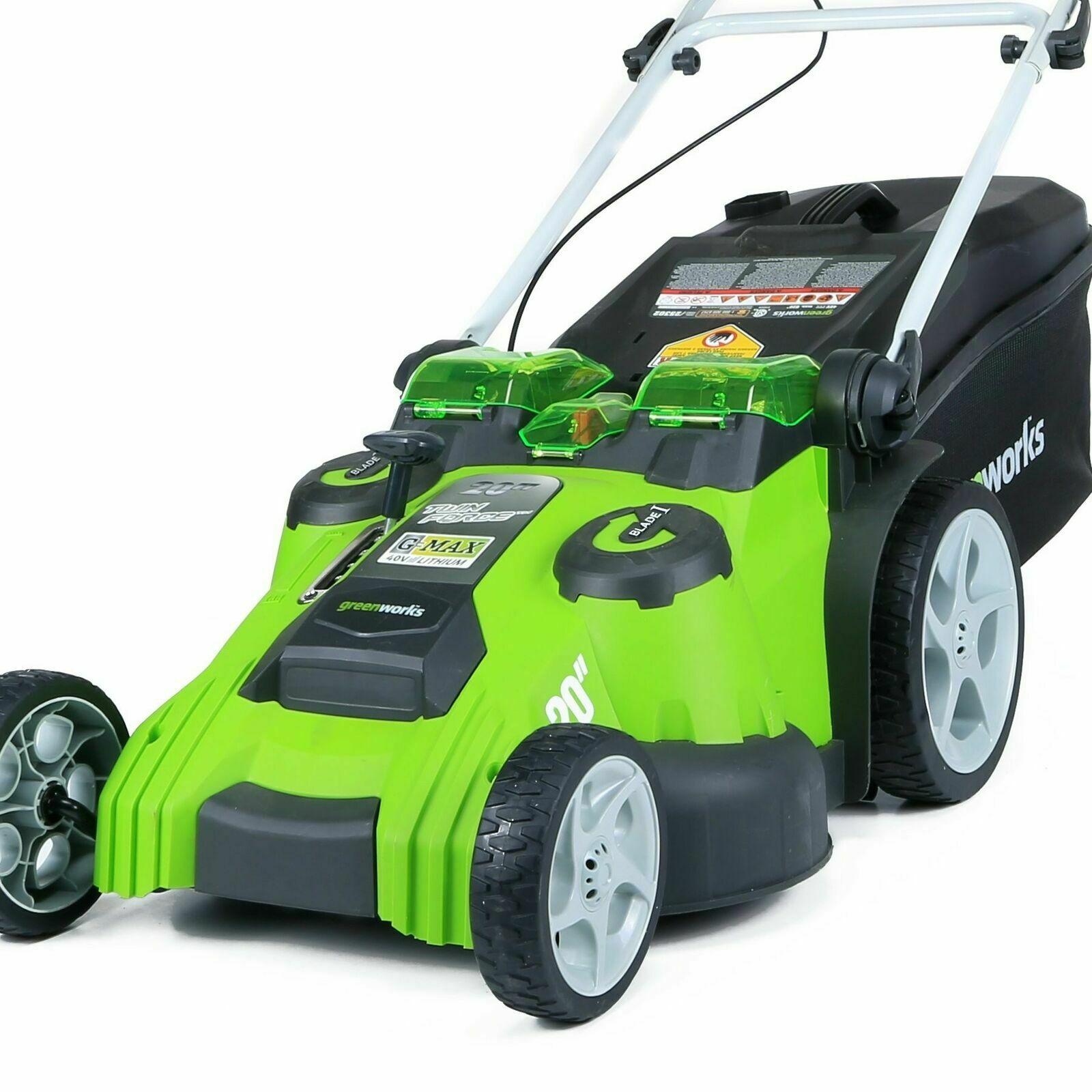 Greenworks 40V 20 inch Cordless Twin Force Lawn Mower, 4Ah & 2Ah Batteries