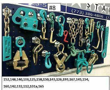 SET#8 -19 PIECE AUTO BODY FRAME MACHINE HEAVY DUTY PULLING CLAMPS TOOLS & CHAINS