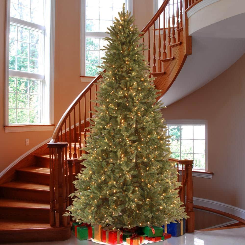 9 ft. Feel Real Tiffany Fir Slim Hinged Artificial Christmas Tree with 800 Clear Lights