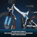Electric Bike for Adults, 26'' Folding Electric Mountain Bike with Removable 36V 8AH Lithium-Ion Battery, 250W Motor Electric Bike, E-Bike with 21 Speed Gear and Three WorModes