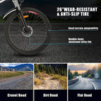 Electric Bike for Adults, 26'' Folding Electric Mountain Bike with Removable 36V 8AH Lithium-Ion Battery, 250W Motor Electric Bike, E-Bike with 21 Speed Gear and Three WorModes