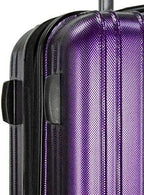 Tasmania Pure Polycarbonate Expandable Spinner Luggage, Purple, Checked-Medium 24-Inch