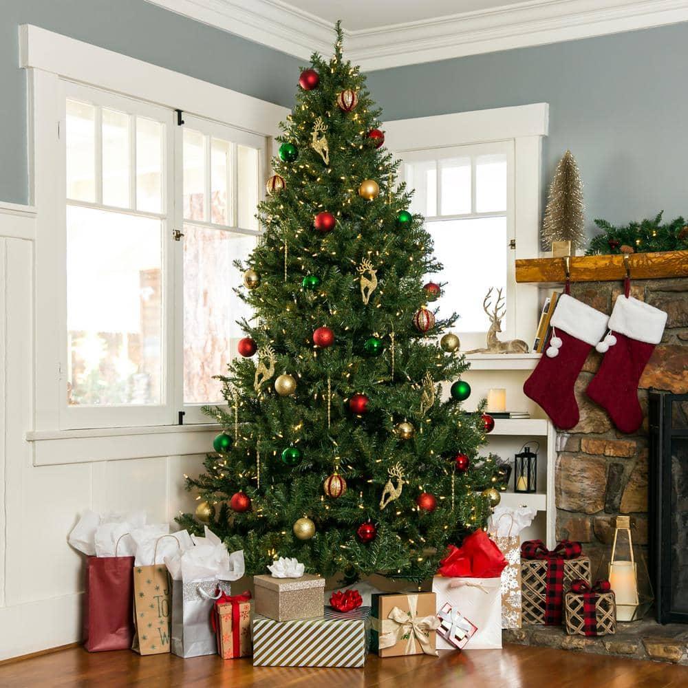 6 ft. Pre-Lit Incandescent Fir Artificial Christmas Tree with 450 Warm White Lights