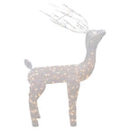 48-Inch Lighted White Mesh Buck Outdoor Christmas Decoration - Clear Lights