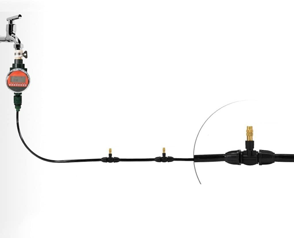 BBGS Automatic Irrigation System Kit, Dripper Plant Self Watering Garden Hose Micro Drip Atomization System, with Timer, Used in Garden Plant Greenhouse (Color : Style 3)