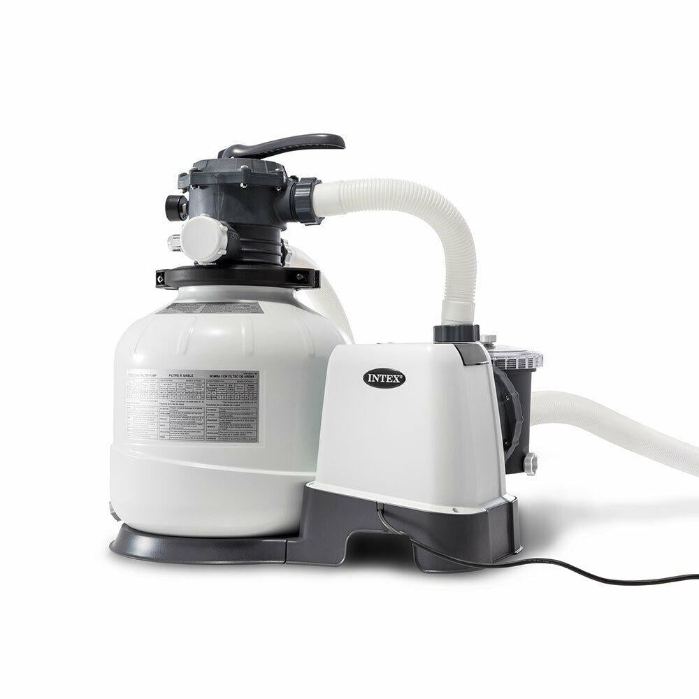 intex above ground pool sand filter pump bundled w/ wall mount automatic skimmer