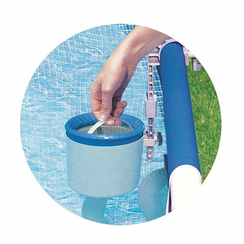 intex above ground pool sand filter pump bundled w/ wall mount automatic skimmer