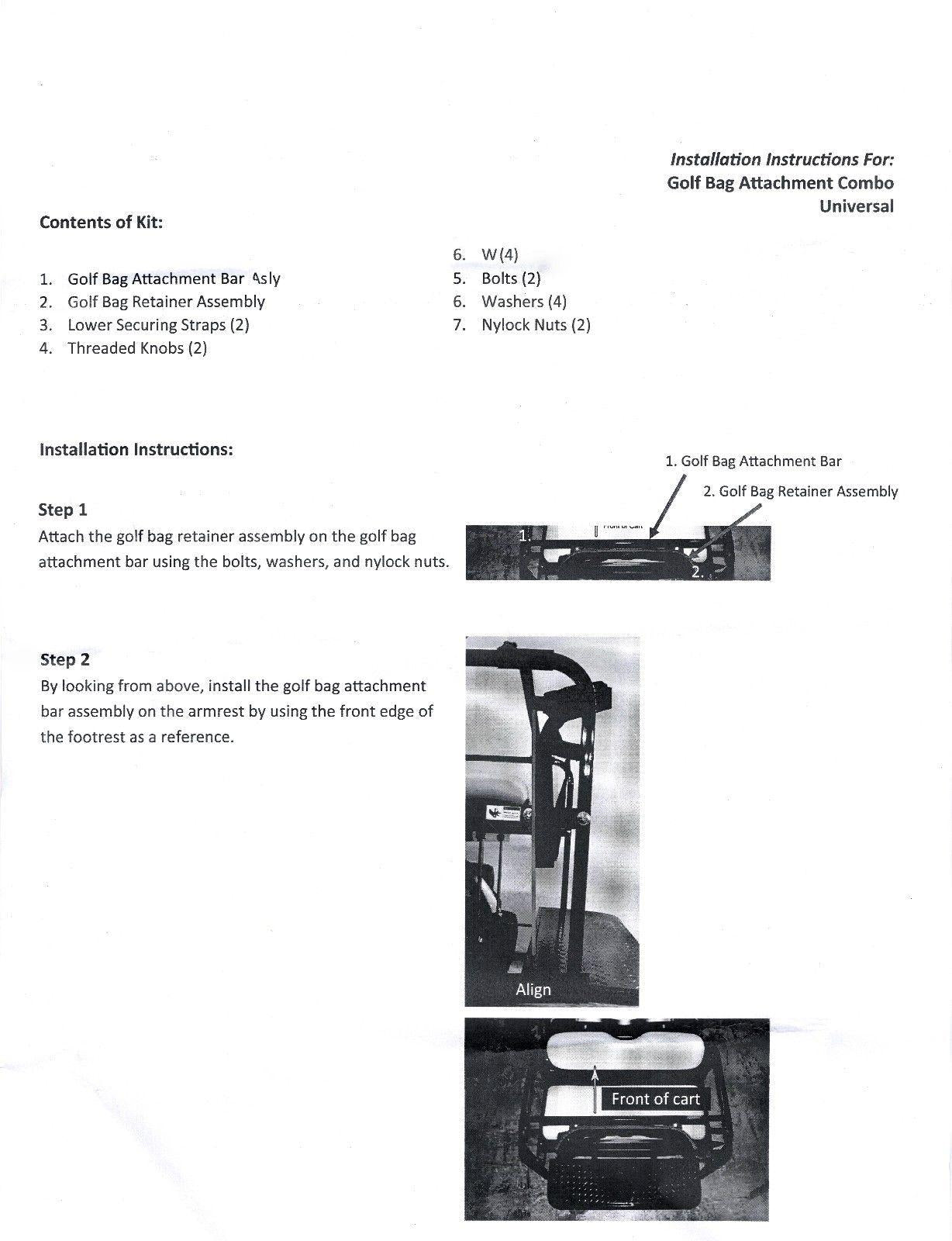 Universal Golf Bag Attachment Combo