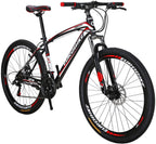 EUROBIKE OBK X1 27.5” Mountain Bike Daul Disc Brakes 21 Speed Mens Bicycle Front Suspension MTB