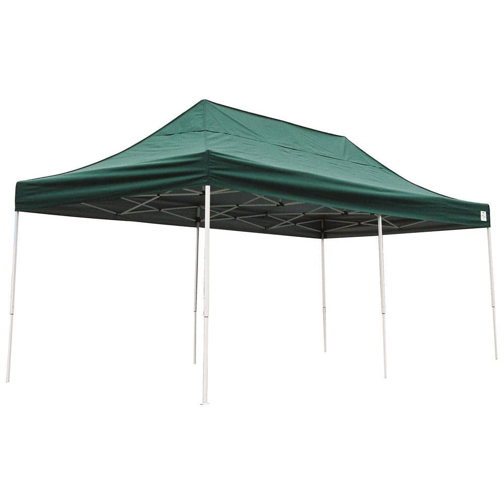 10 ft. W x 20 ft. D Pro Series Straight-Leg Pop-Up Canopy in Green with Innovative Triple-Truss  and StoraBag
