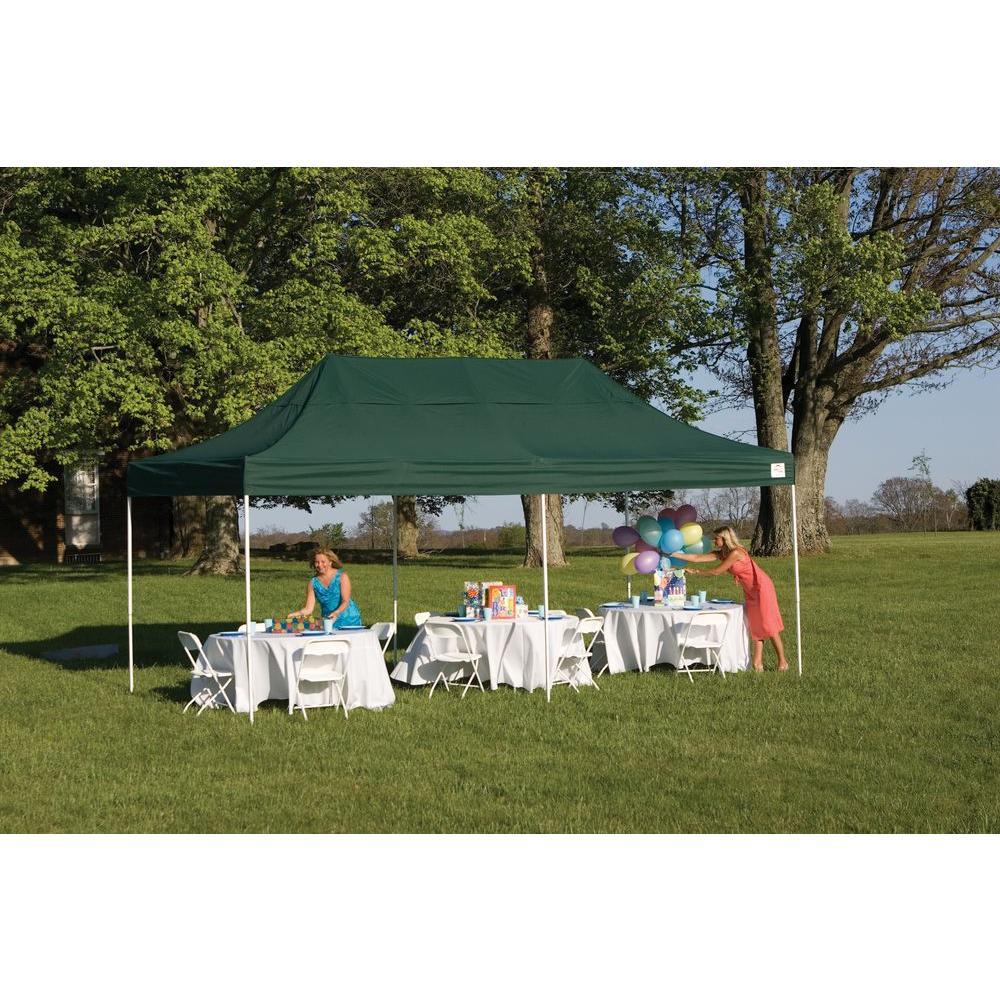 10 ft. W x 20 ft. D Pro Series Straight-Leg Pop-Up Canopy in Green with Innovative Triple-Truss  and StoraBag