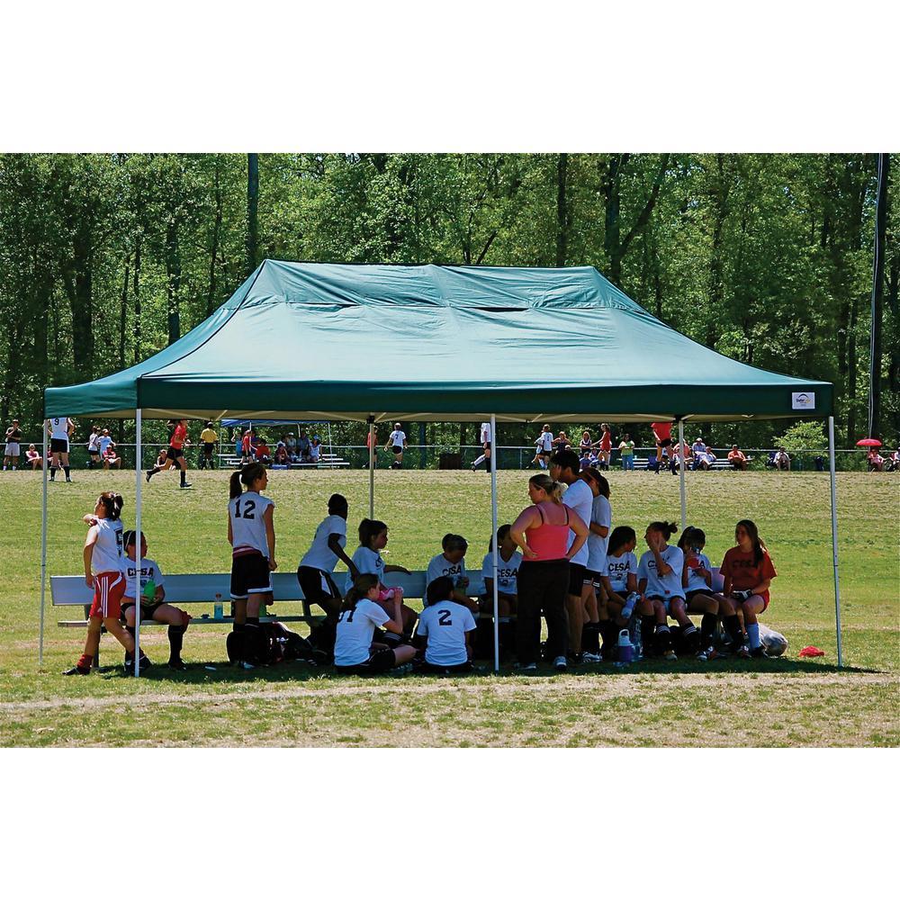 10 ft. W x 20 ft. D Pro Series Straight-Leg Pop-Up Canopy in Green with Innovative Triple-Truss  and StoraBag