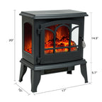 C-Hopetree Portable Freestanding Electric Wood Stove Fireplace with Flame Effect, 20 inch Tall