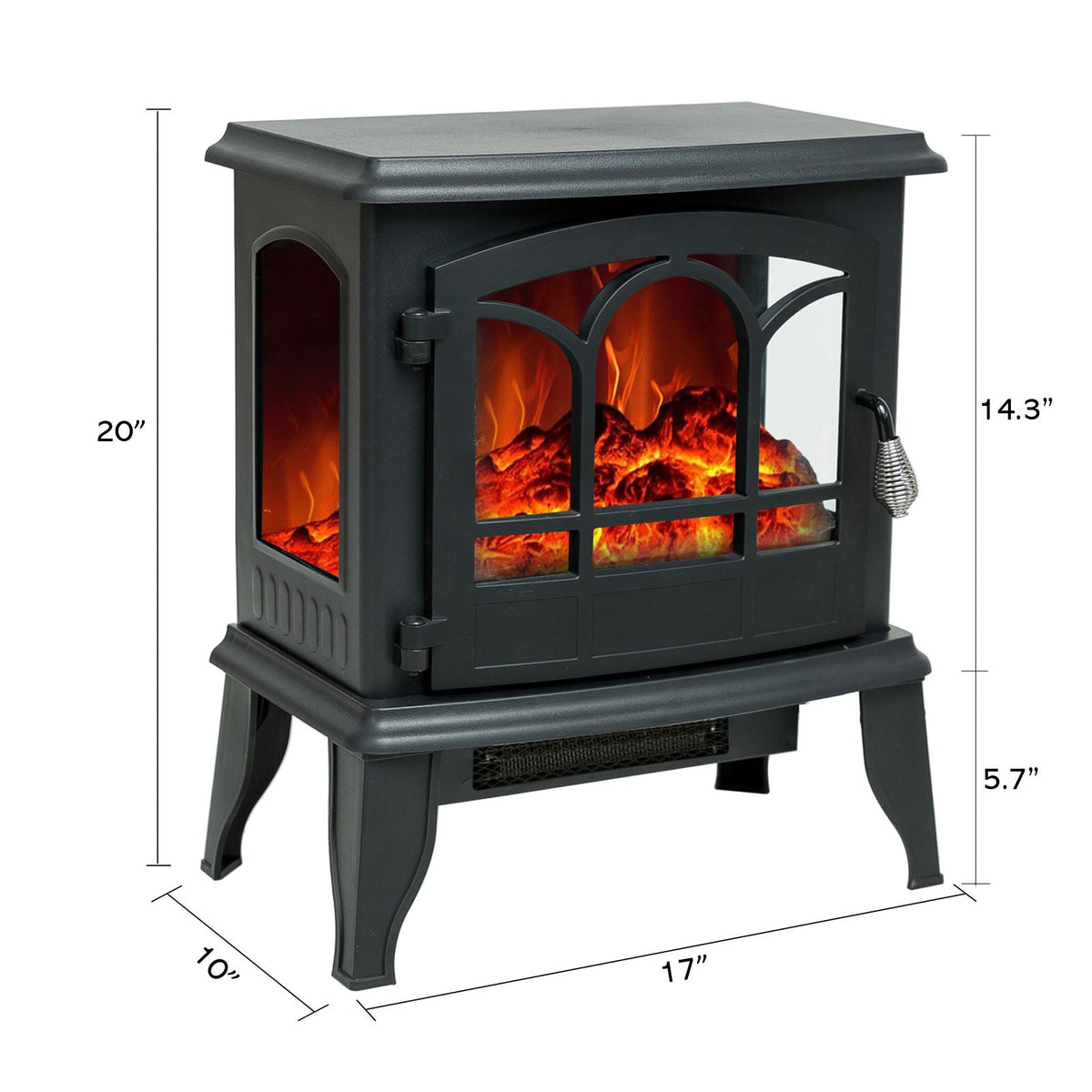 C-Hopetree Portable Freestanding Electric Wood Stove Fireplace with Flame Effect, 20 inch Tall
