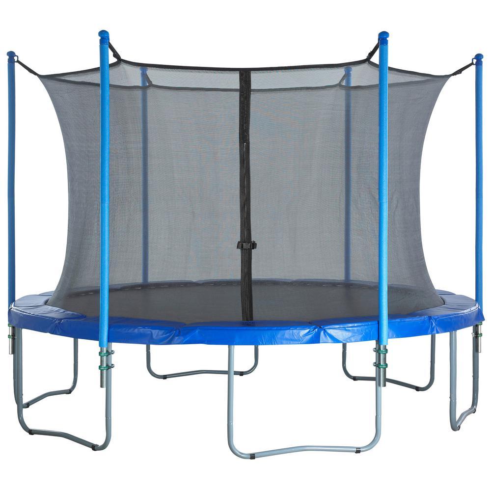Trampoline Enclosure Set to Fits 12 ft. Round Frames, for 3 or 6 W-Shaped Legs -Set Includes: Net, Poles &amp; Hardware Only