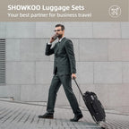 Luggage Sets 3 Piece Softside Expandable Lightweight Durable Suitcase Sets Double Spinner Wheels TSA Lock Black (20in/24in/28in)