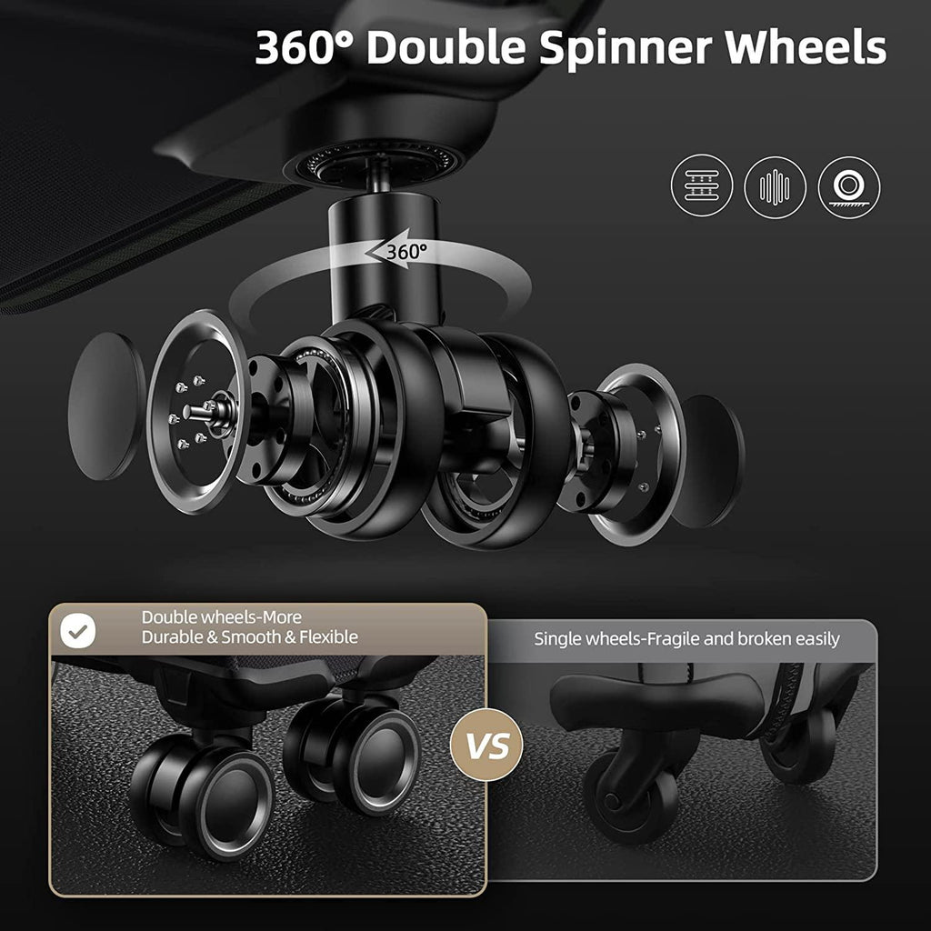 Luggage Sets 3 Piece Softside Expandable Lightweight Durable Suitcase Sets Double Spinner Wheels TSA Lock Black (20in/24in/28in)