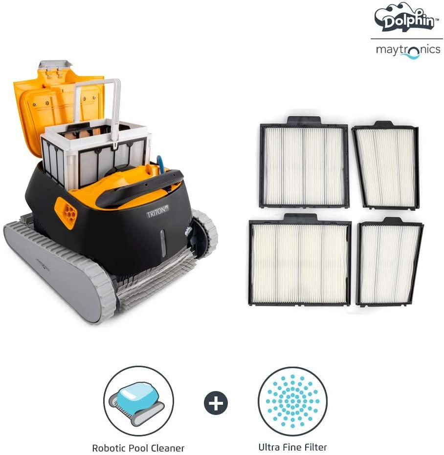 dolphin triton ps robotic pool vacuum cleaner with upgraded ultra-fine filters