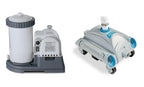 intex 2500 gph filter cartridge pump with timer and above ground pool vacuum